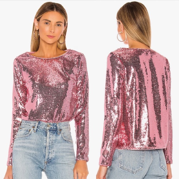 Majorelle Christiana Sequin Top Pink Sparkle Eras Barbiecore XS - Picture 2 of 5